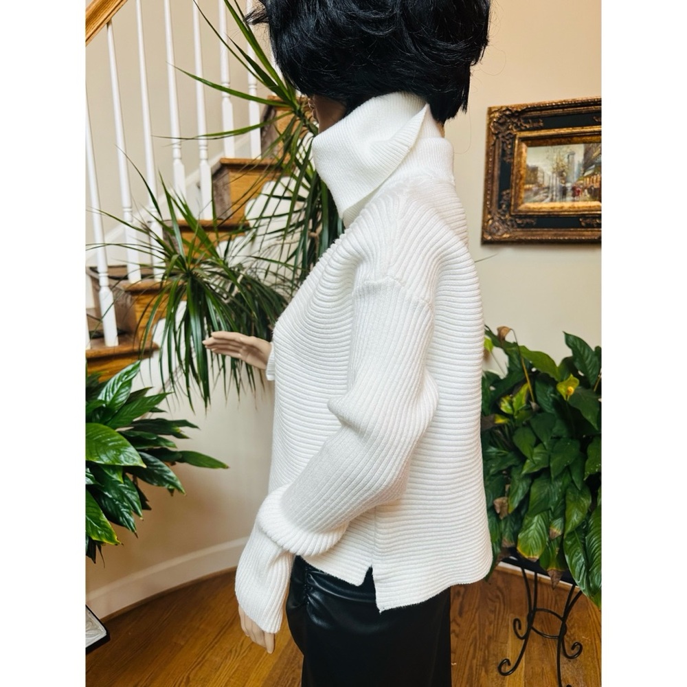 Zara Ivory Ribbed Turtleneck Sweater, NWT, S - Picture 4 of 13